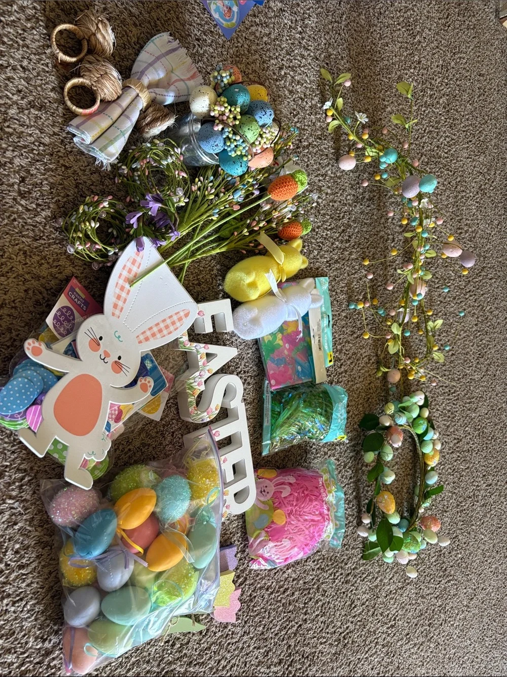 Hobby Lobby Pastel Easter Wreath Accents - Pink, Yellow, Green, Blue